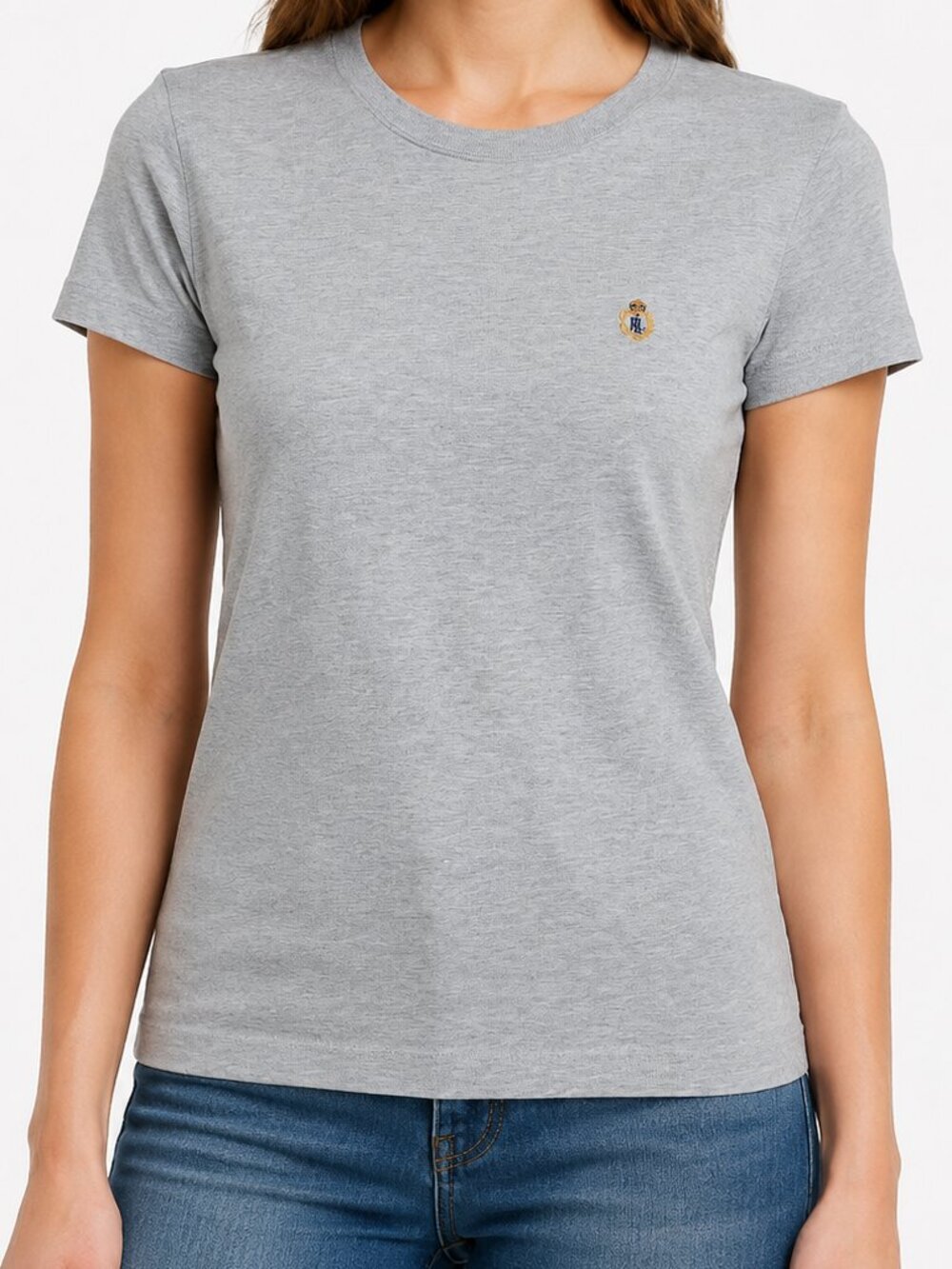 Lauren Ralph Lauren Gray Logo T-Shirt Size L
